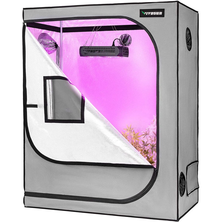 VIVOSUN 48"X48"X80" Grow Tent With Observation Window And Floor Tray, Mylar Hydroponic Tents For